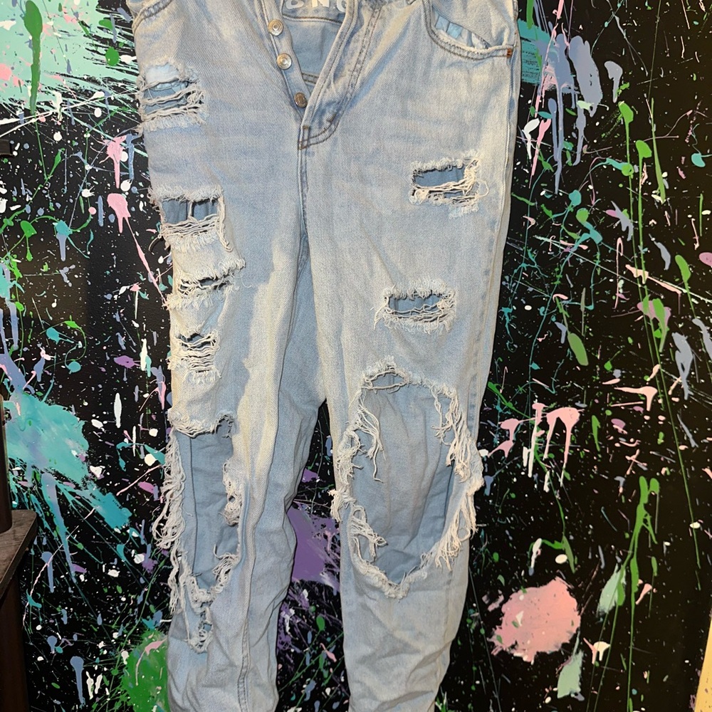 Charlotte Russe Light Blue Distressed Boyfriend Jeans